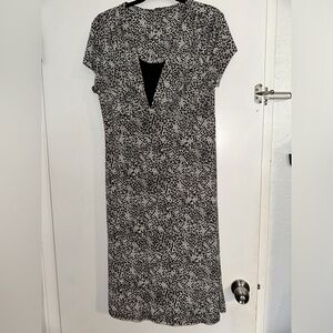 Black and gray cheetah print polyester/spandex swing dress